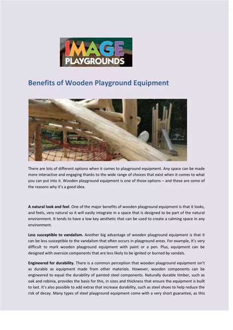 PPT Benefits Of Wooden Playground Equipment Image Playgrounds