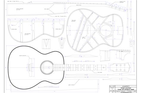 Acoustic Guitar Drawing Template