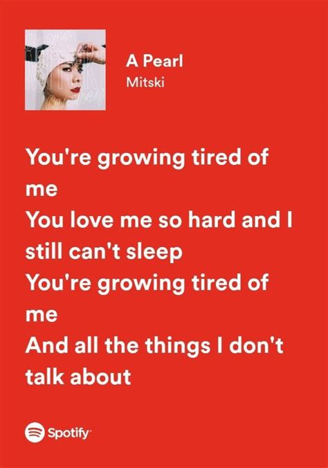 A Pearl Mitski Pretty Lyrics Lyrics Song Quotes