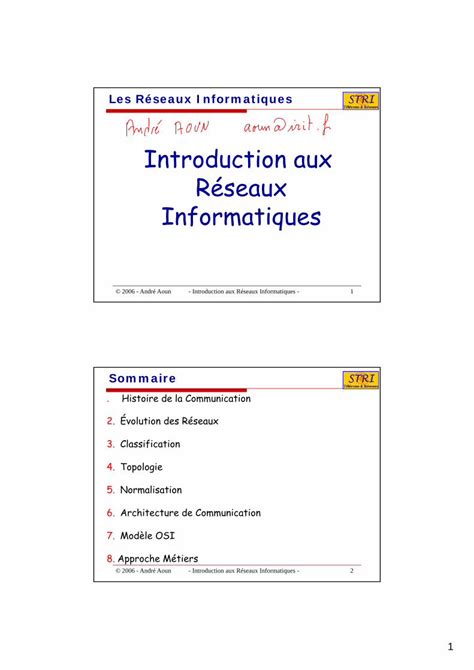 PDF Introduction aux Réseaux Informatiques Accueil 2 Histoire