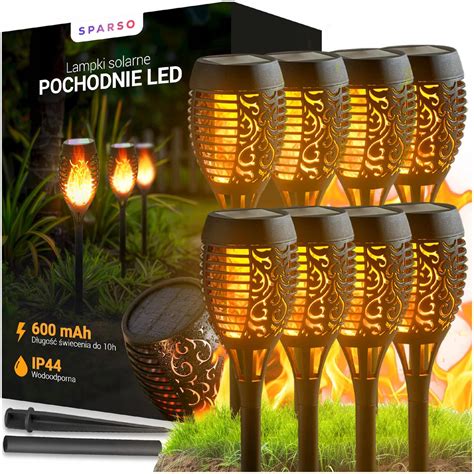 8x LAMPA SOLARNA Ogrodowa LAMPKI LED DO OGRODU WBIJANE POCHODNIA