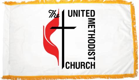 United Methodist Nylon Flag With Pole Hem And Fringes 3x5 Flags Unlimited