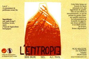 Drink Label L Entropie Brune Micro Brasserie Du S Ronais Francecol