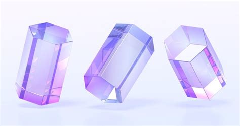 Premium Photo Glass Hexagonal Prism In Different Angle View 3d Render