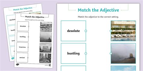 Ks Adjectives Matching Worksheet Hecho Por Educadores