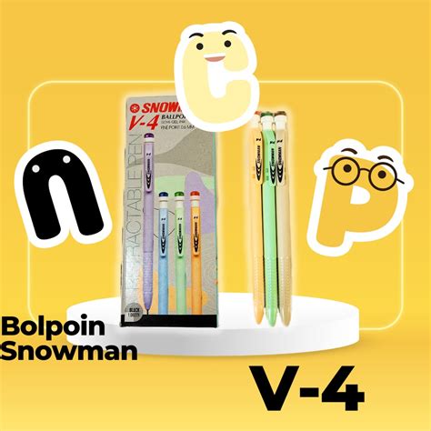 Jual Bolpen Pulpen Pen Snowman V Hitam Shopee Indonesia