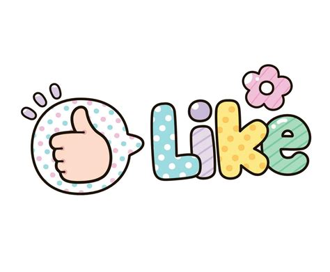 Cute icon 'Like' Cartoon style, Vector illustration. 25894594 Vector ...