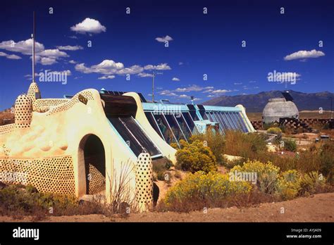 Solar Earthship Houses Near Taos New Mexico Stock Photo Alamy