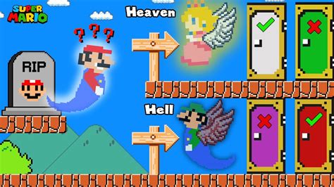 Mario After Death Mario Chooses Heaven With Peach Or Hell With Luigi