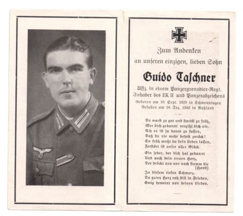 PHOTO WW2 Avis De Deces Sous Officier Allemand Wehrmacht Tué En