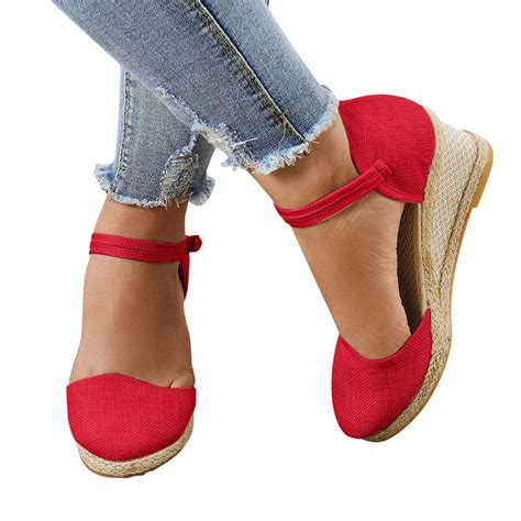 Women Platform Wedge Sandals Fashion Versatile Braided Buckle Breathable Wedge Sandals Sandals