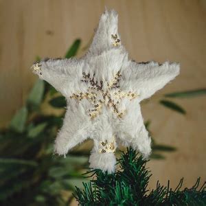 Estrela Ponteira Topo De Árvore De Natal Branca E Dourada 20cm Natal