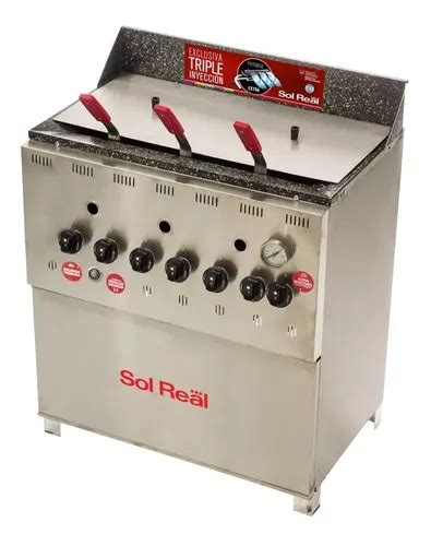 Freidora Sol Real 42 Lts Acero Inox Triple Inyeccion Gev