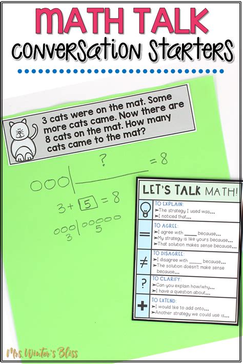 This Math Talk Bulletin Board Is A Fantastic Reference Poster Of Sentence Starters For First