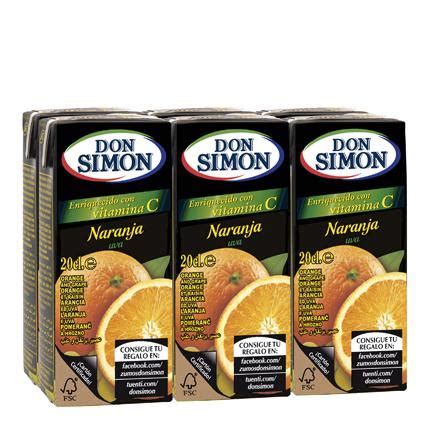 Zumo de naranja Don Simón pack de 6 briks de 20 cl Supermercado