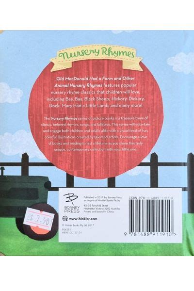 Old Macdonald Had A Farm And Other Animal Nursery Rhymes Board Book