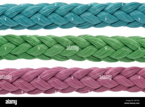 Three Color Ropes Isolated On White Background Stock Photo Alamy