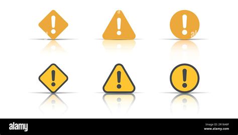 Exclamation Mark Icons Set In Flat Style Danger Alarm Vector Illustration On White Isolated