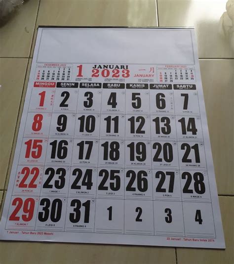 KALENDER KERJA SUPER JUMBO TAHUN 2023 Lazada Indonesia