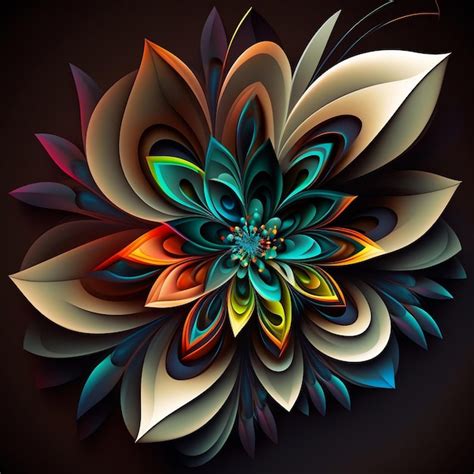 Hermoso diseño abstracto con flores de colores generative ai Foto Premium