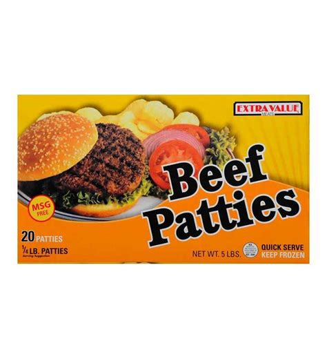 Extra Value Beef Patties 20 Ct 5 Lb