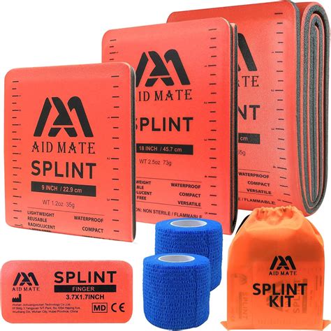 First Aid Splint Set 4 Splints And2 Adhersive Tapes Combo Ideal For Arm Leg Finger