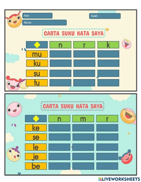 Suku Kata Kvk 1160038 Suhaida Live Worksheets