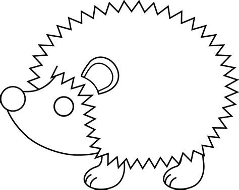 Printable Outline Hedgehog Template