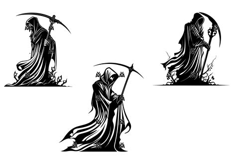 Grim Reaper Svg Vector Silhouette Dtg Scalable Artwork Design Bundle - Etsy