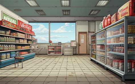 Premium AI Image | background of empty supermarket Generative AI