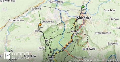 Trasa Sobótka stacja kolejowa Biała mapa turystyczna pl