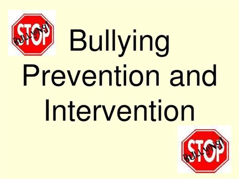 Ppt Bullying Prevention And Intervention Powerpoint Presentation