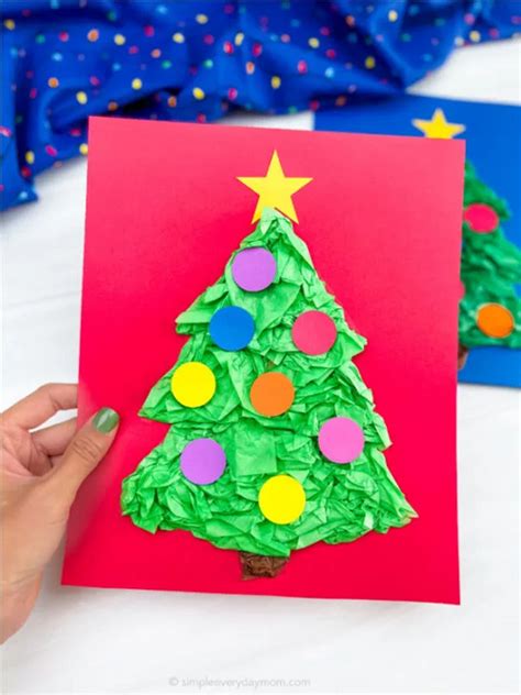 Christmas Tree Tissue Paper Craft | AllFreeKidsCrafts.com