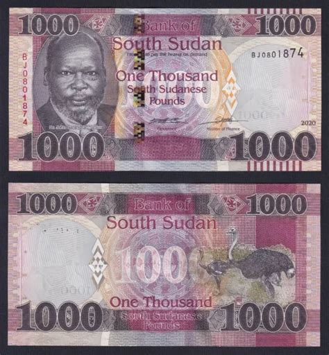 SOUTH SUDAN 1000 Pounds 2020 P New Fds UNC A 09 25 69 PicClick AU