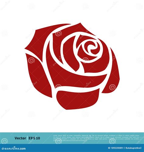 Red Rose Flower Icon Vector Logo Template Illustration Design Vector