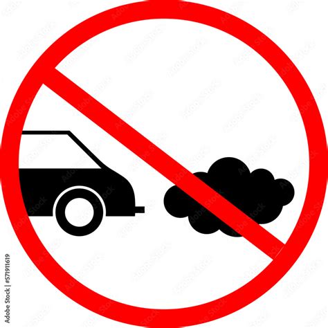 No Idling Sign On Isolated White Background Turn Off Your Engine