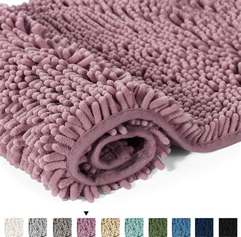 Hversailtex Bathroom Rug Shag Shower Mat Machine Washable Plush Bath