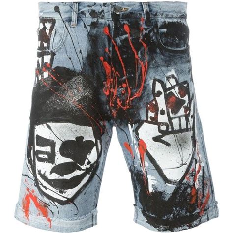 Faith Connexion Graffiti Denim Shorts Jean Pierre Bua Liked On Polyvore