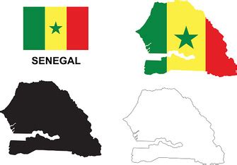 Senegal Map Vector, Senegal Flag Vector, Isolated Senegal Stock Vector ...