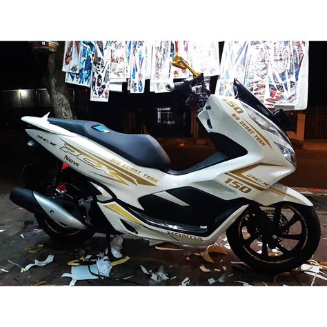 Jual Striping Cutting Sticker PCX 150 PCX 160 Putih BEST SELLER