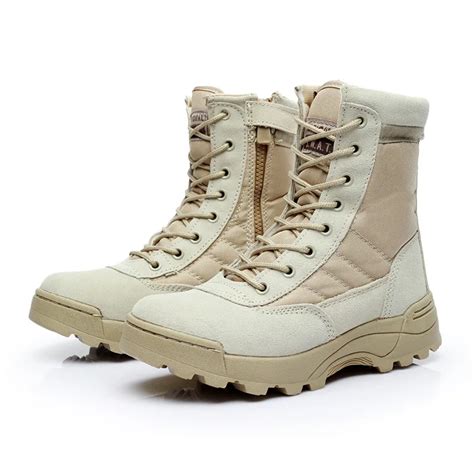 Outdoor Men Desert Tactical Military Boots Mens Work Safty Shoes Swat