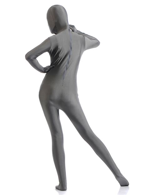 Morph Suit Halloween Adult Full Bodysuit Deep Gray Lycra Spandex Zentai