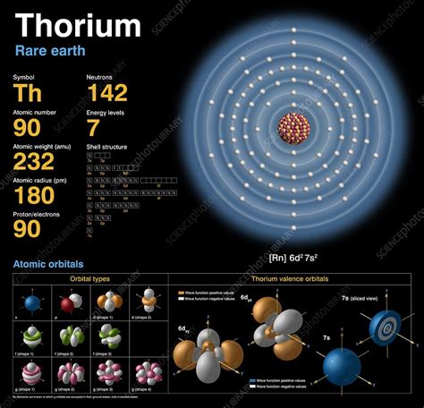 Thorium, atomic structure - Stock Image - C018/3771 - Science Photo Library