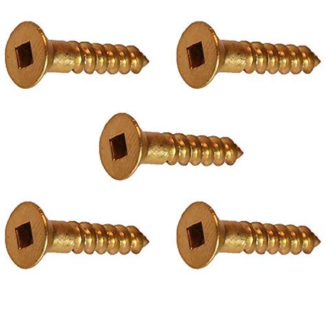 Square Drive Flat Head Wood Screw Solid Brass 8 X 1 14 Qty 25 Industrial And Scientific