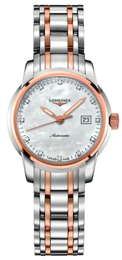 L Longines The Saint Imier Womens Two Tone Diamond Pearl Watch