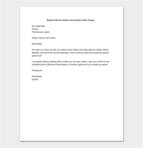 Job Continuation Letter For Teacher Format Onvacationswall