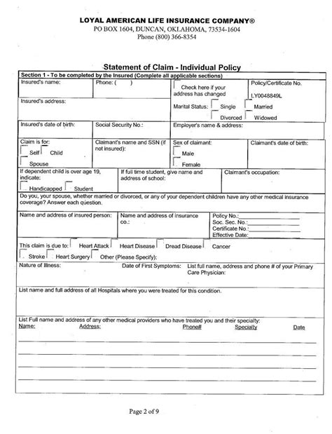 Loyal American Claim Fill Out Printable PDF Forms Online