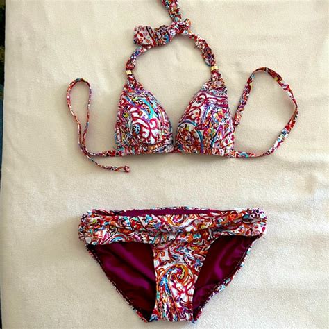 Lauren Ralph Lauren Swim Lauren Ralph Lauren Paisley Triangle Halter Bikini Top And Bottoms