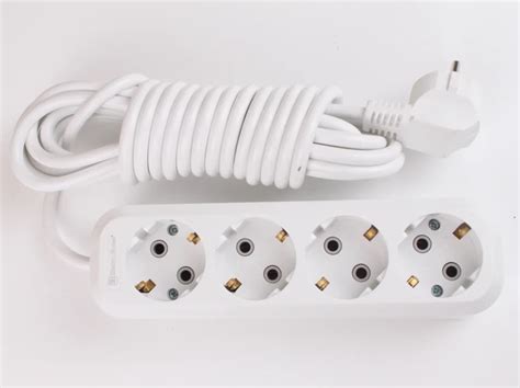 Extension Socket 4 Way With Grounding Eu Standard With 235 Meters Cable Electrical Power Strip