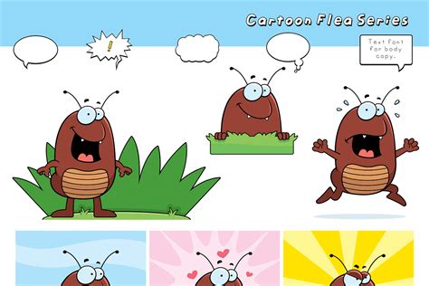 Cartoon Flea Series | Custom-Designed Graphics ~ Creative Market